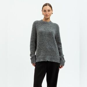 WORKSHOP Charcoal Babydoll Ski Crewneck Forenza Sweater XS